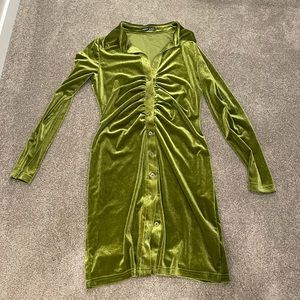 Green Velvet Dress